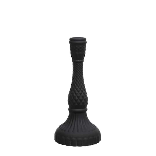 9&#x22; Black Glass Candle Holder by Ashland&#xAE;